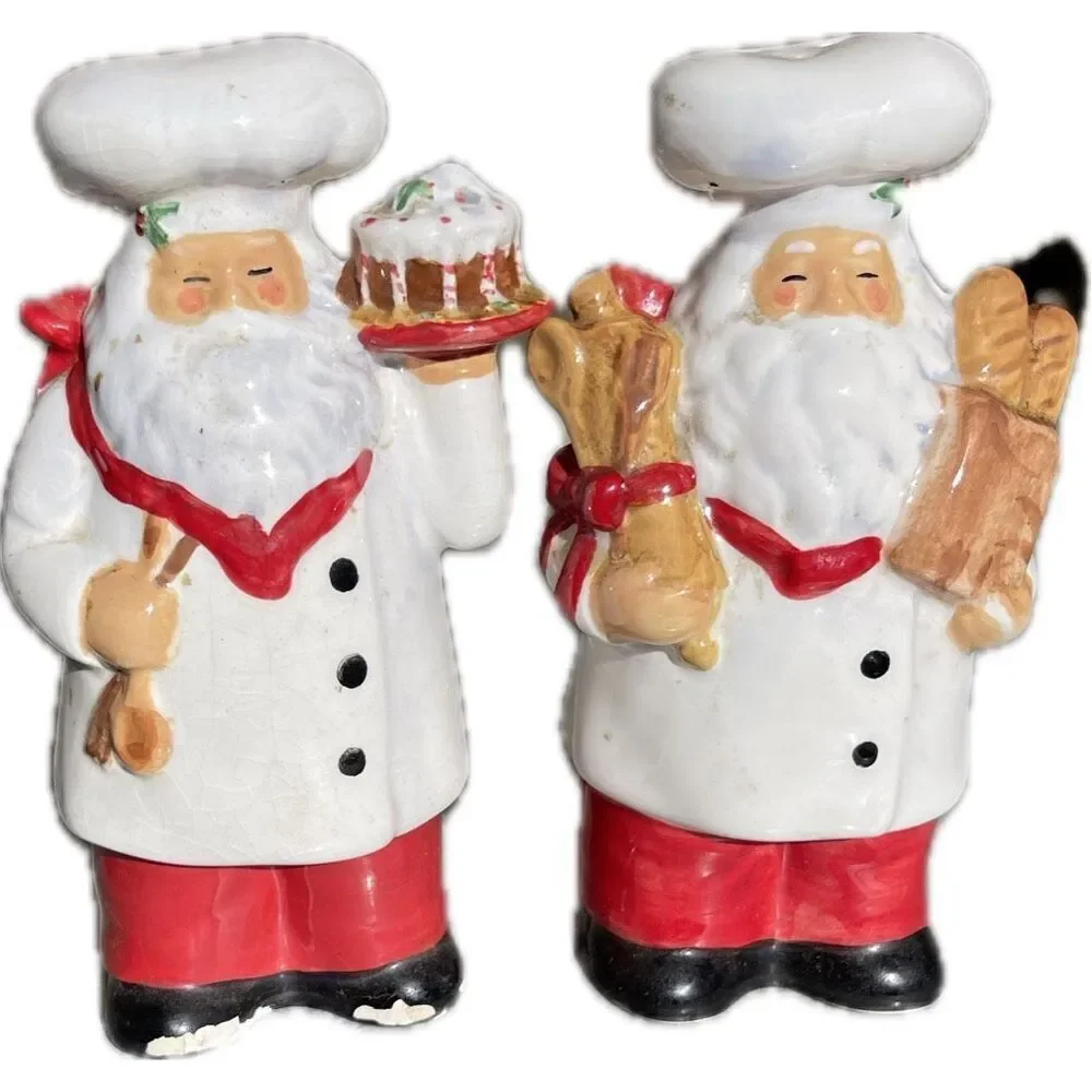 Jennifer Brinley Santa Holiday Salt and Pepper Shakers Vintage